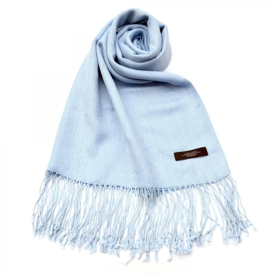 

Silk and Wool Plain Stole for Women [NEW COLORS] (Baby Blue)