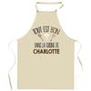 Kitchen Apron - Planetee « Everything Is Good In the Kitchen » - Breton Print - Durable Cotton - Adjustable Ties