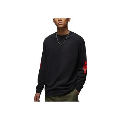 Rare Air Series Bequemes Hautfreundliches Rundhals-Pullover Langarm-T-Shirt Herren-Tops Schwarz Pfefferrot IB3135-010