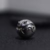 Silver Retro Snake Bead Bracelet with Vajra, Moon, Monkey Head, Round Beads for Men's Handmade Accessories