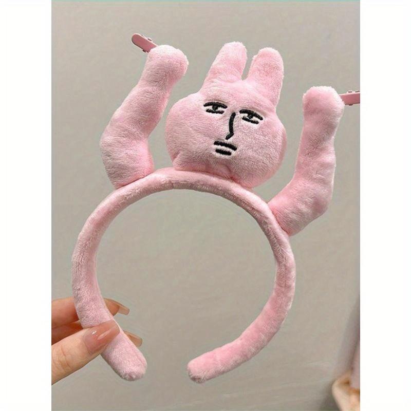 1pc Pink Rabbit Ear Funny Clips, Bangs Washing Face Headband, Cute Holiday Photo Props, Spring/Summer New Arrival, Suitable For Photo Shooting