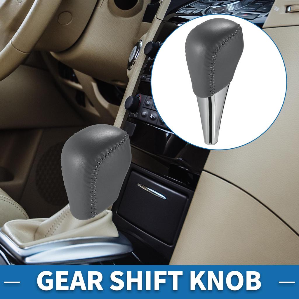 ABSOPRO Automatic Gear Shift Knob for Toyota Camry Plastic Faux Leather Automotive Gearbox Stick Shifter Lever Gray with Gray Stitching 2007-2014,