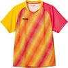 VICTAS Table Tennis Game Shirt, Bias Stripe Game Shirt, J.T.T.A (Japan Table Tennis Association) Approved, Unisex, Yellow (3000), Size S, 612301
