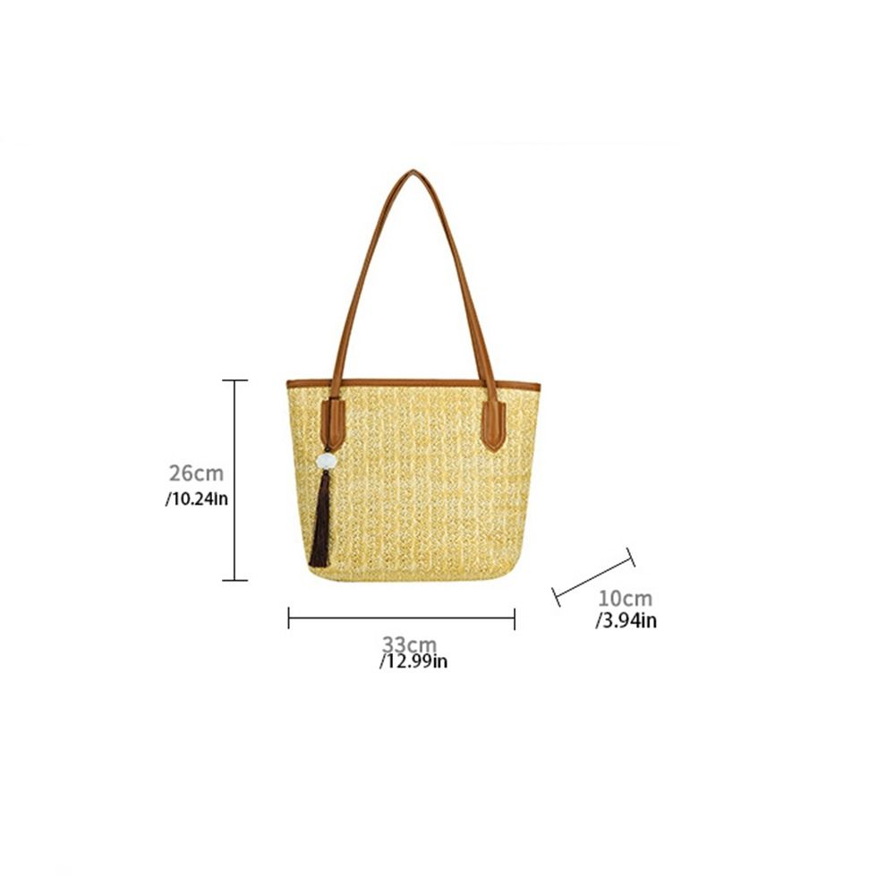 Large Capacity Bohemian Shoulder Bag Fashion Summer Beach Straw Handbag Weave Tote Bag  Summer