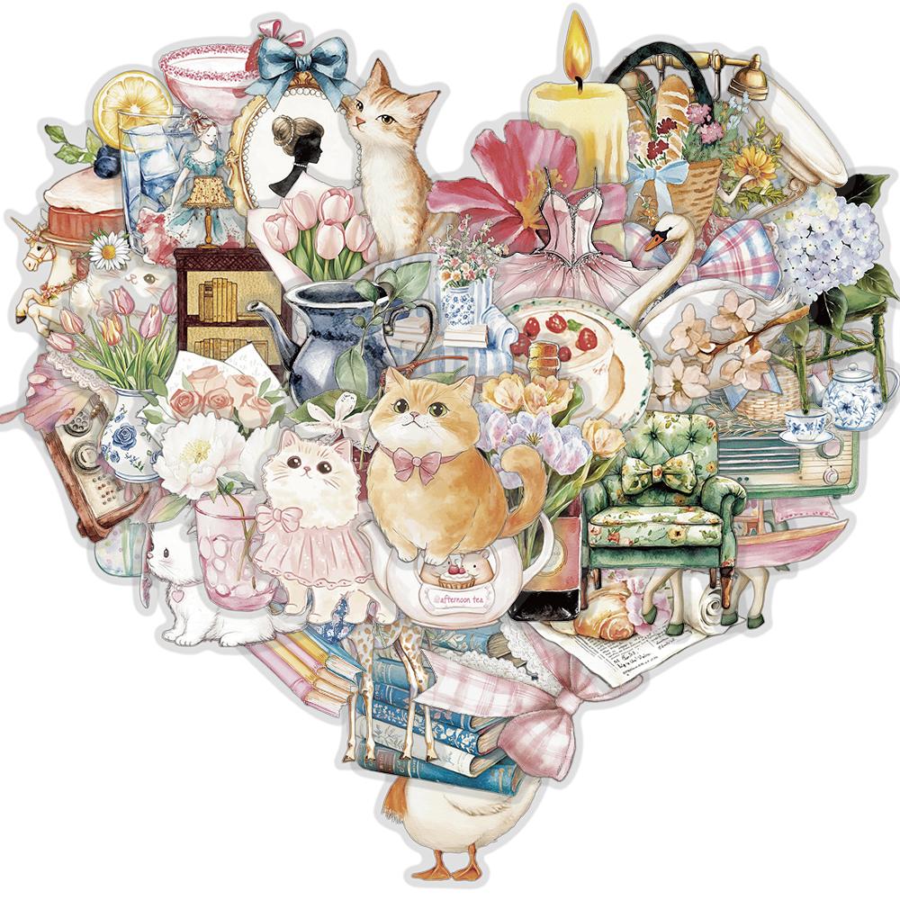 

50PCS Watercolor Garden Sticker Skateboard Art Picture Motorcycle Cartoon Stationery Coffee Landscape Bar Decor Stickers