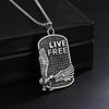 European & American Eagle Men's Hip Hop Square Pendant Stainless Steel Necklace - Unisex Street Style Sweater Chain