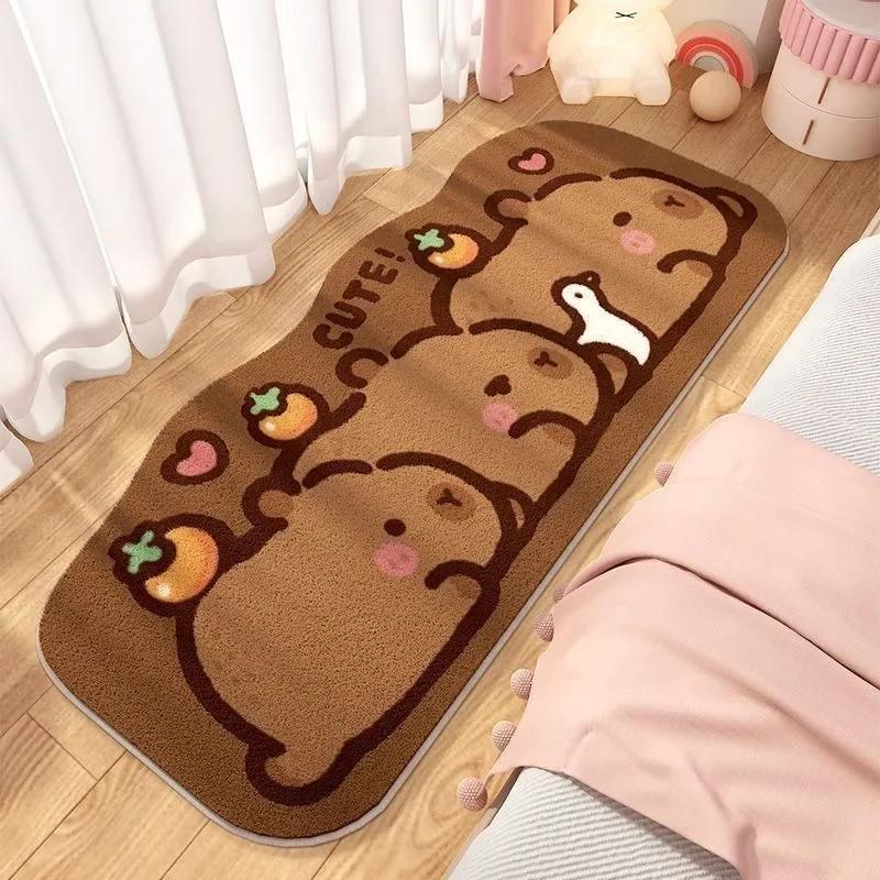 Cute Bedside Cashmere Carpet Capibara Imitation Cashmere Floor Mat,anime Rug