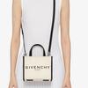 Givenchy Cabas Logo Jacquard Breiter Schultergurt Leder Mini Schulter Crossbody Tasche Damen Handtaschen Schwarz Beige BB50N0B1H1-105