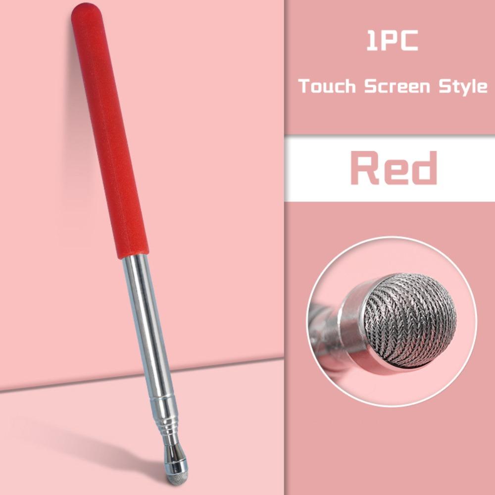 

Stainless Steel Touch Screen Pen 68MM Telescopic Rod Teaching Pointer Whiteboard Presentation Pointer Teaching Tools червоний