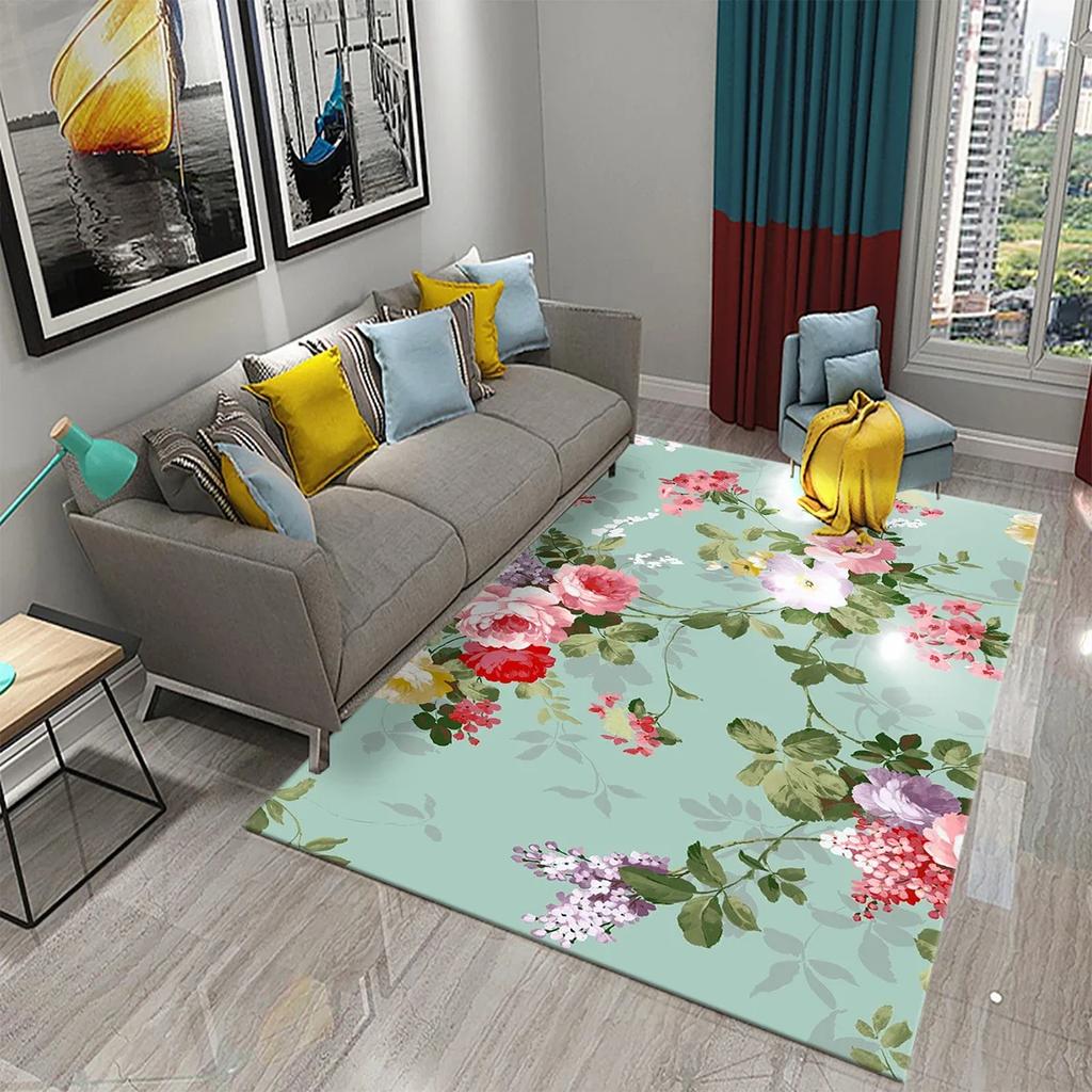 Colorful Broken Flower Carpet for Living Room Bedroom Decor Floor Carpet Sofa Coffee Table Area Rug Floral Door Mat Bathroom Mat