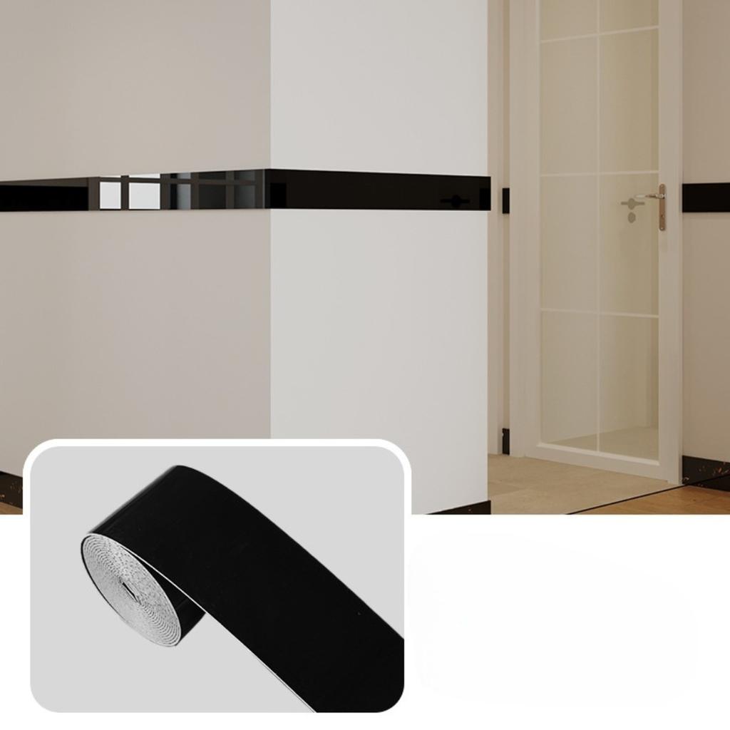 1 ST 5m x 10cm Zelfklevende Plint Verdikkend Flexibel Schuim Muurstickers Taillelijn Tape voor Vensterbank Trap