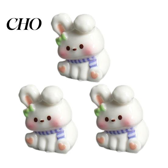 Small Rabbit Decoration 3 Pcs Mini Resin Cute Figurine, Cartoon Tiny Bunnies Cake Desktop Bunny Decor Topper, Miniature Animal Fairy Garden фиолетовый