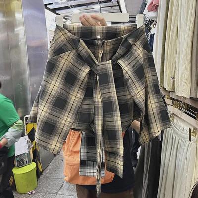 2024 Wiosna/Lato Retro Hong Kong Style Krata Nierówna Spódnicoszorty A-Line