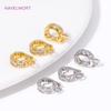 18K Gold Plated Hinged Pendant Enhancer Inlaid Zircon Pendants Bail Clasps Connector For DIY Necklace Jewelry Making Accessories