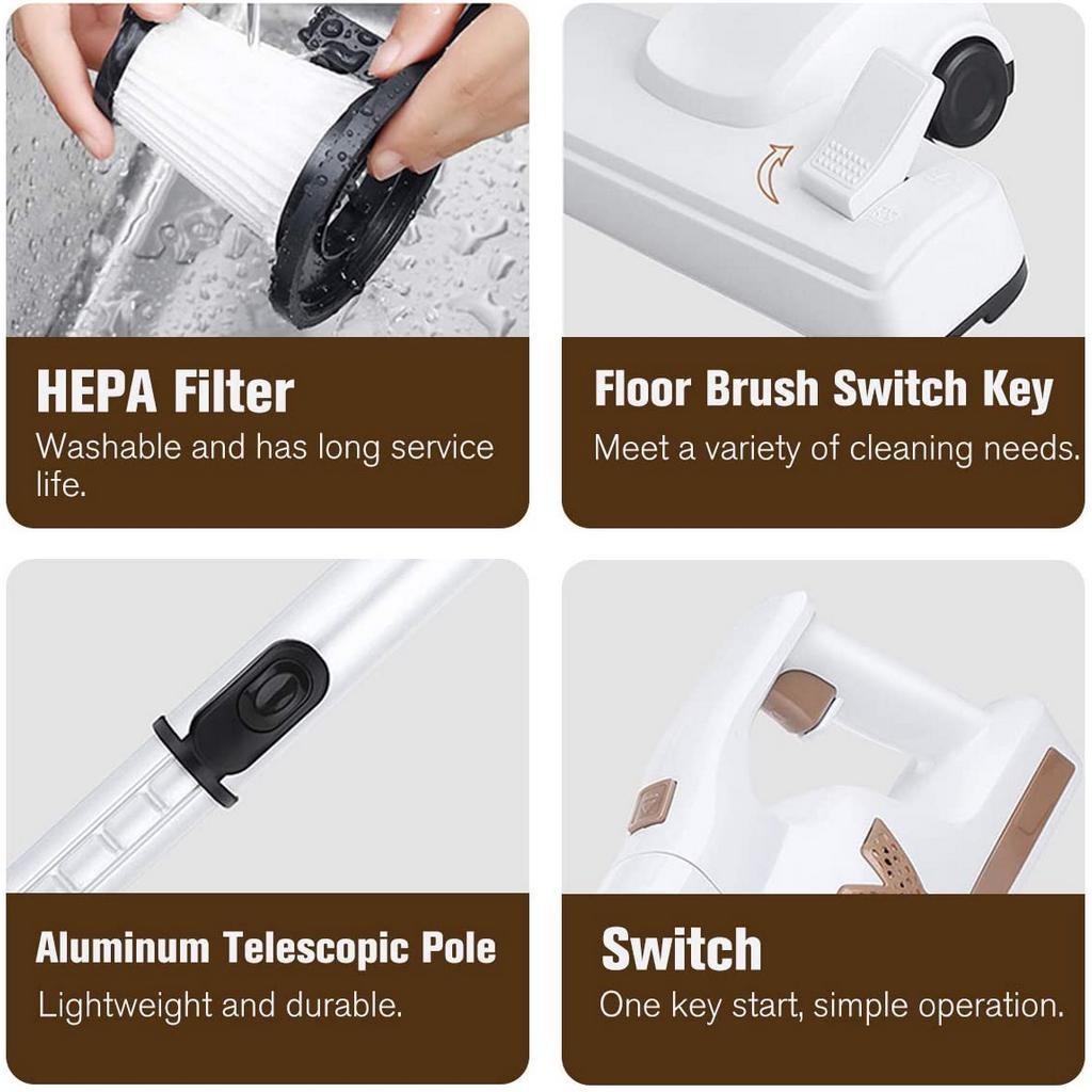 150W 5-9KPa 100-240V For Home White Strong Suction Brushless Motor Mite Removal Cleaner Brushless Handheld Cordless Vacuum Cleaner