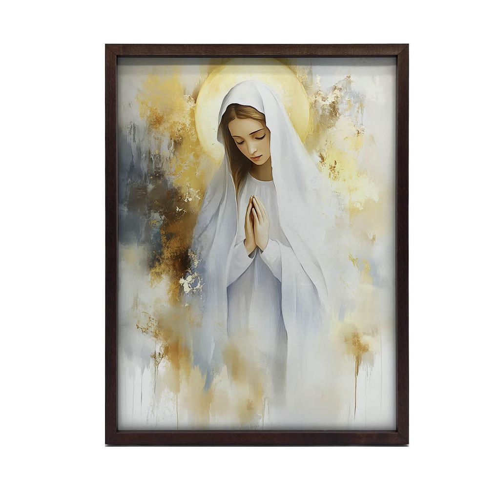 Poster Prayer of Mary In Golden Glow Poster Prayer of Mary In Golden Glow, 30X40 Cm, Unframed, Matte Paper 230 Gsm