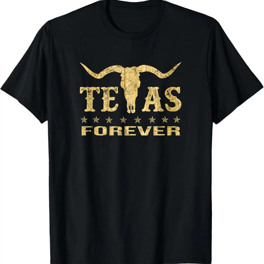 Distressed Lone Star State Texas Forever Longhorn T-shirt