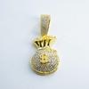 Hip Hop Chinese Style Money Bag Dollar $Symbol Pendant Street Hip Hop Full Diamond Money Bag Cuban Chain Jewelry