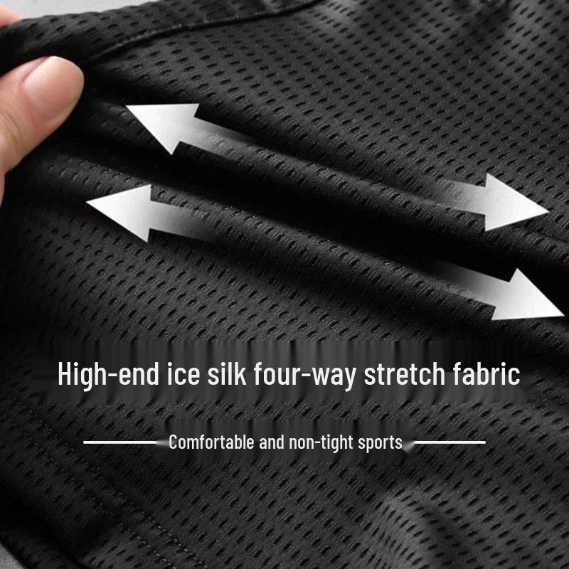 Men's Ice Silk Mesh Loose Beach Shorts - Summer Casual Sports 4-Point Boxers, Size 34