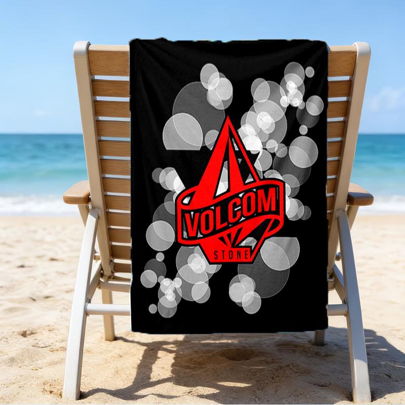 proof beach towel with a V-VOLCOM LOGO4 pattern - soft,absorbent,quick-drying,machine washable - perfect for swimming,camping,bathing
