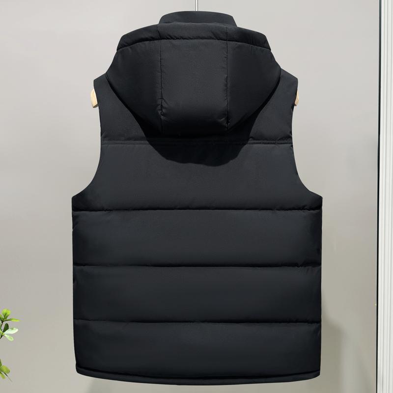 Plus Size L-6XL Winter Sleeveless Parkas Man Thick Outerwears Fashion Men's Warm Vest Hooded
