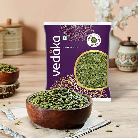 Vedaka Rohe Kürbiskerne - 500g | Ballaststoffreich | Hygienisch verpackt