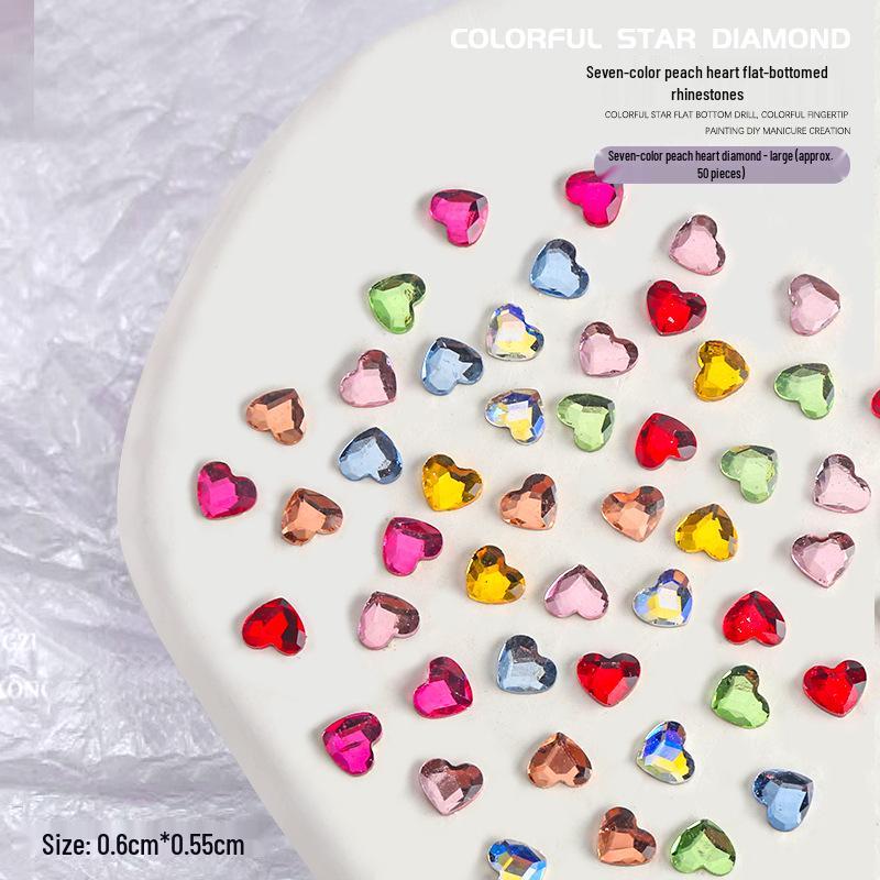 

50 шт. Стразы для минималистичного японского нейл-арта в форме персикового сердца