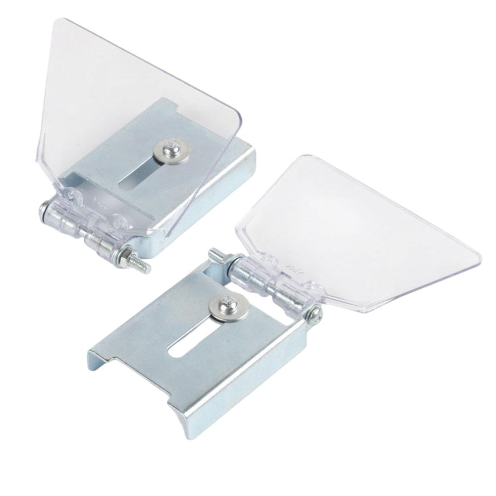 2pcs Bench Grinder Safety Guards Eye Protection Shields With Bracket For 50mm Width Grinders Stainless Steel & ABS