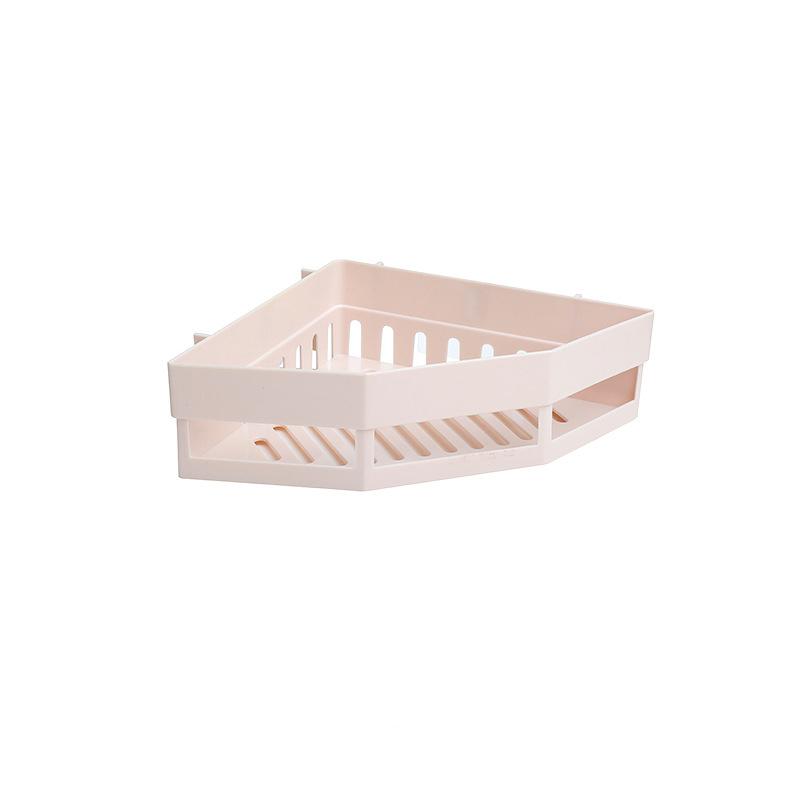 Wall Mount Corner Tripod Shelves Home Kitchen Bathroom Plastic Organizer Shelf Shampoo Toothbrush Holder Drain Basket