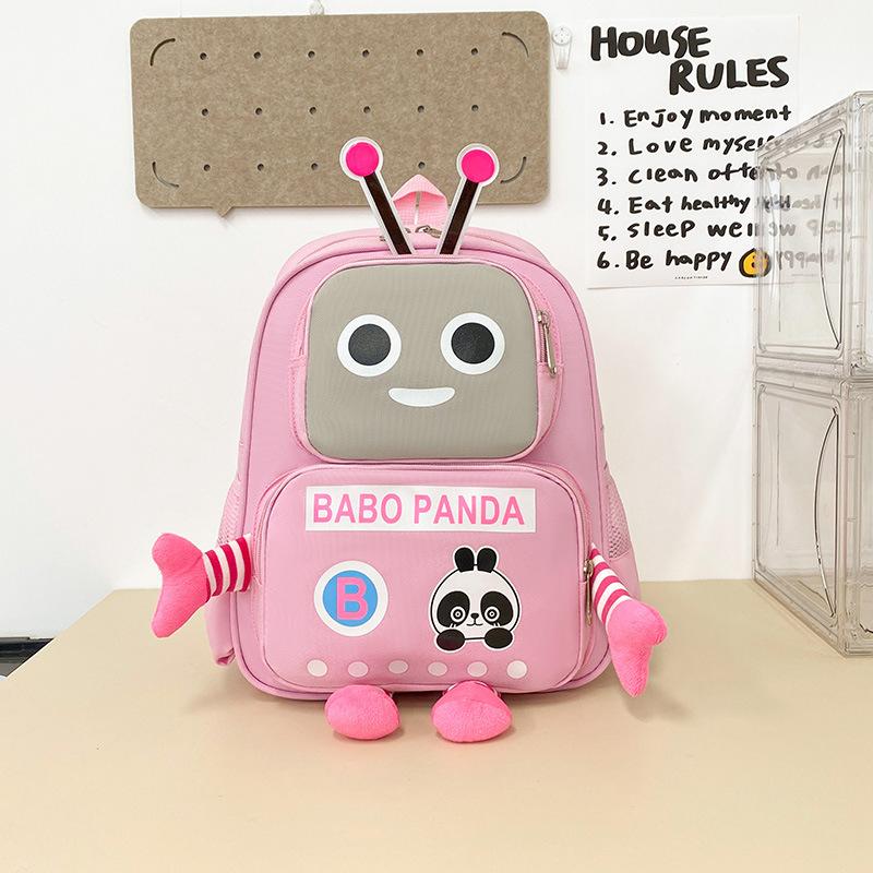 

School bag new cute robot cute versatile backpack casual bag рожевий