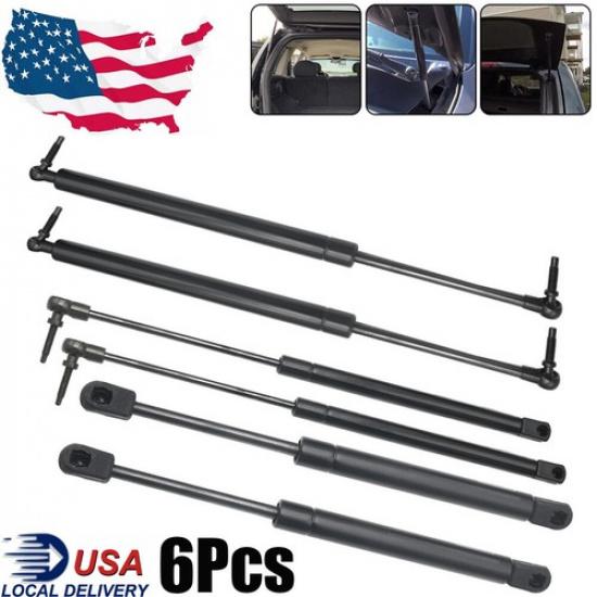 6Pcs Hood+Tailgate+Window Glass Gas Struts Lift Support For Jeep Grand Cherokee