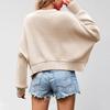 Women's Solid Striped Fashion Round Neck Knitwear Loose Pullover Sweater