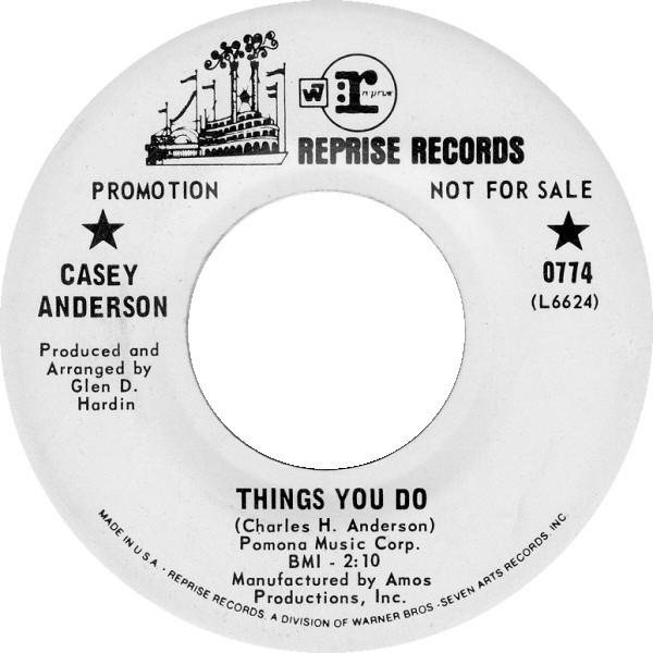 

7inch Record CASEY ANDERSON - Things You Do 0774PROMO REPRISE 1968 US Blues Used