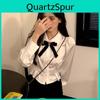Slim Shirts Women Temper Preppy Peter Pan Collar Lace Designer Elegant Sweet Lolita Style Kawaii Clothes Korean Fashion