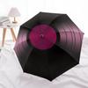 8-Rib Reinforced Automatic Open/Close Vinyl Record Umbrella - Lightweight Durable Compact Folding Beach Umbrella with Vibrant