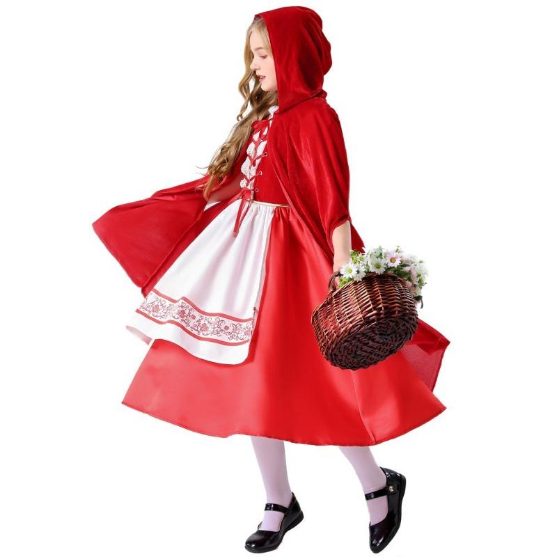 Children's Day Drama Costumes, Children's Pastoral Little Red Riding Hood Cape, Stage Performance Costumes