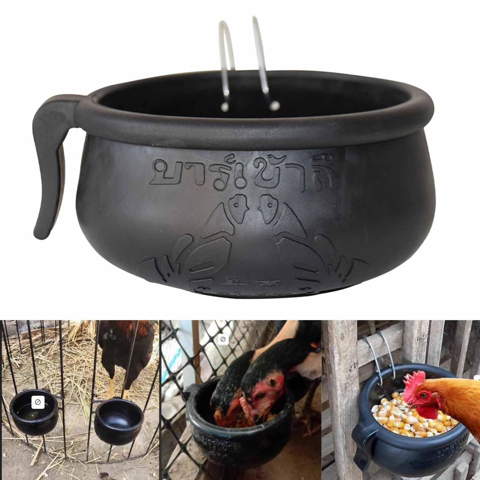 

Годівниця для півнів з гумовою підвісною мискою та поїлкою 12cmx5.9cm чорний