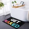 Fluffy Bathroom Floor Rug Modern Bath Mat, Absorbent Non-Slip Rug, Fun English Letters, Machine Washable Mat Cozy for Tub Sink Water Foot Pad