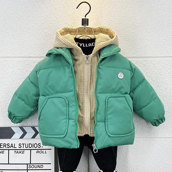 

WTEMPO Children s Down Jackets Unisex Solid Color Kid s Warm Winter Coat Little Children s Winter Cute Outdoor Clothing 150 зелёный
