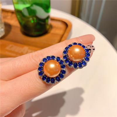 Natural Pearl Stud Earrings for Women Luxury Brand Jewelry Gold Plated Elegant Statement Ear Studs