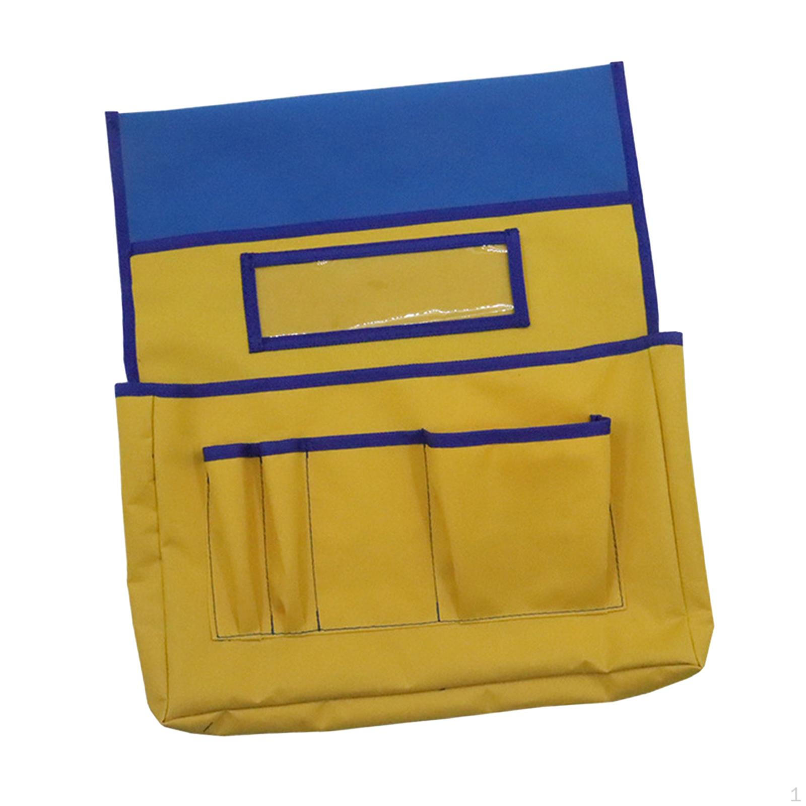 

Карман для спинки стула, органайзер для стула Buddy с прорезью для именной бирки, для студентов и дома blue and yellow