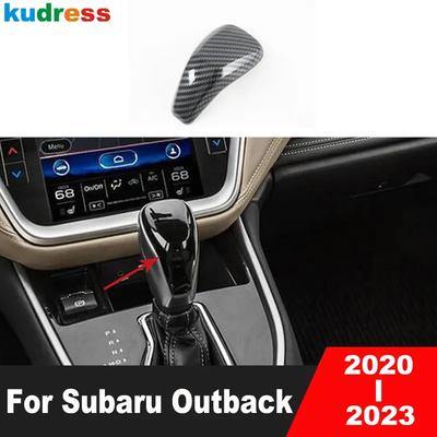 Car Gear Shift Knob Head Cover Trim For Subaru Outback Carbon Fiber Interior Molding Accessories (AT Model)