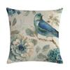 Vintage Pillowcase Printed Flower Linen Square Soft Pillow Case Sofa Seat Living Room Home Decor Cushion Cover 45*45Cm