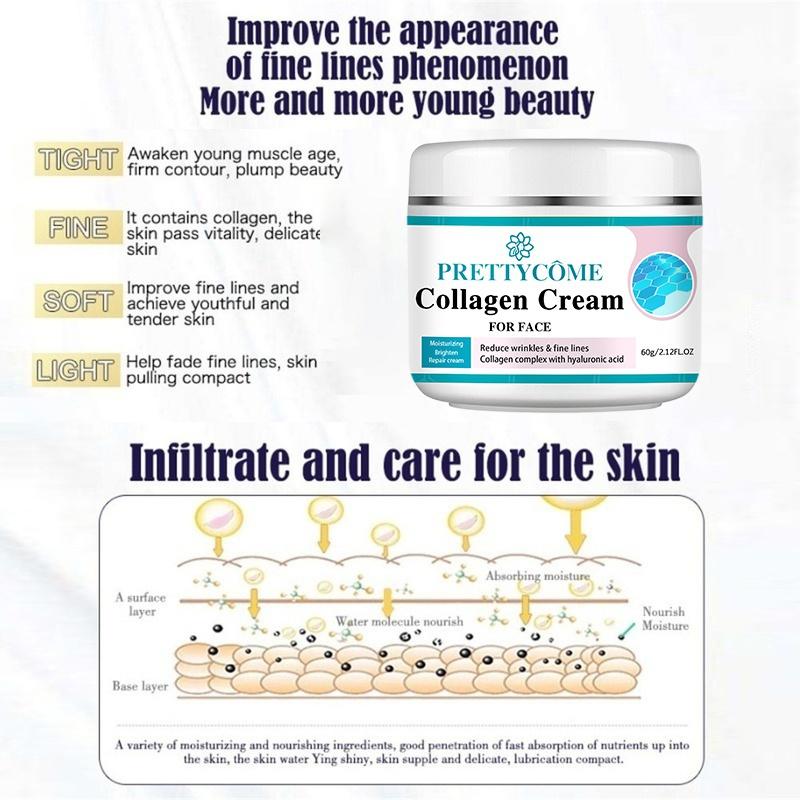 Face Collagen Cream Moisturizing Nourishing Cream Reduce Wrinkles Brightening Skin Facial Cream Face Skin Care