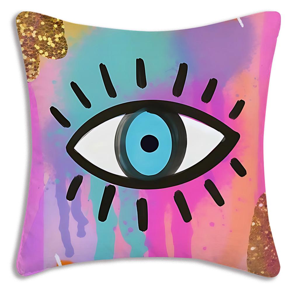 Fashion Trend Eyes Pillow Covers Cartoon Sofa Decorative Home Double-sided Printing Short Plush Cute Cushion Cover