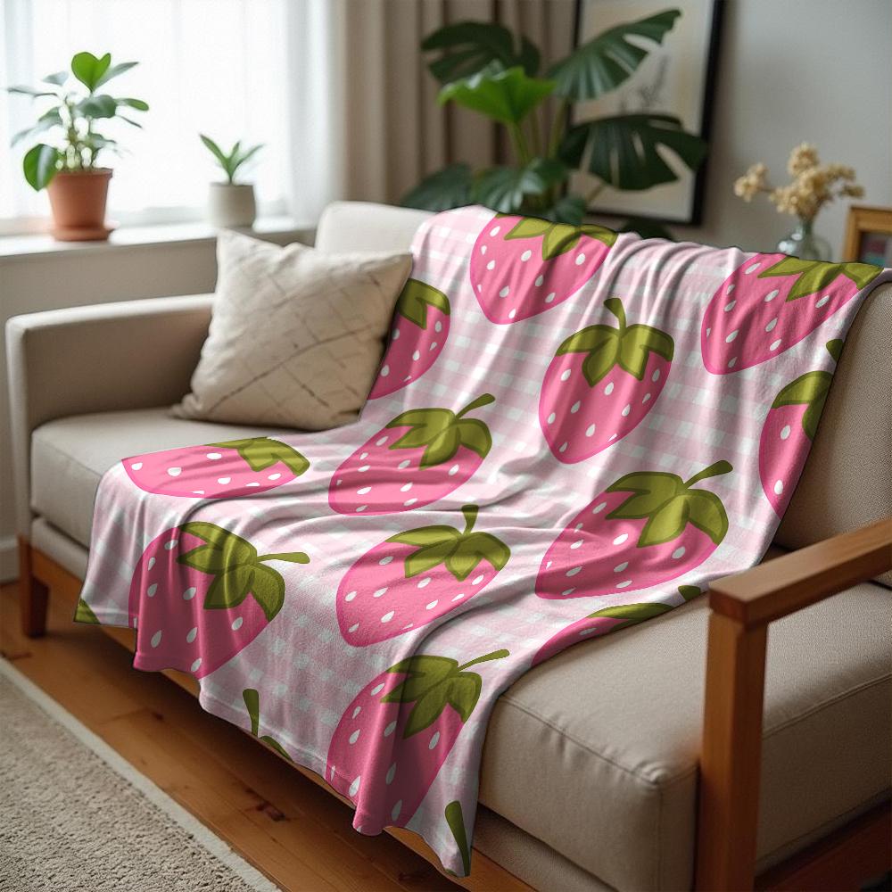 Bubble Pink Daisy Grid Tile Cartoon Anime Print Flannel Blanket Soft Warm Throw for Kids Bedroom Sofa Christmas Office Car