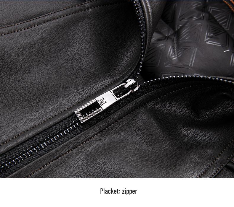 Men's 2025 Winter PU Leather Jacket with Detachable Fur Collar – Thick, Warm, and Casual Dad's Wear