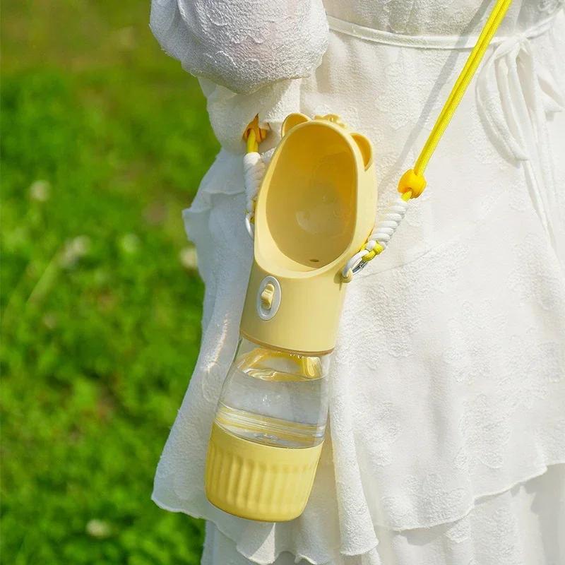 Water Bottle Pet Feeder Portable Dog Water Bottle With Food Cup For Small Large Dog Cats Outdoor Walking Drinking Feed Dispenser