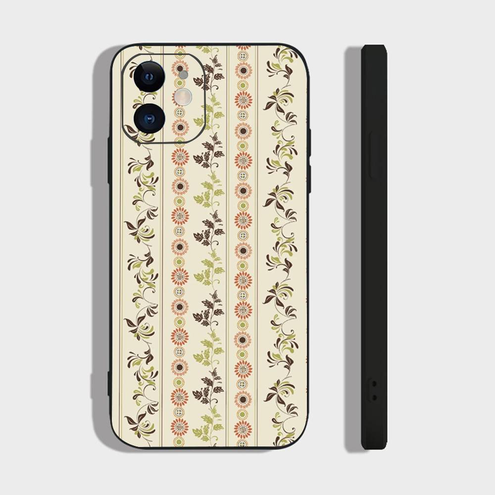 Bohemian Pattern Phone Case For IPhone 17 Air 16 15 14 13 Pro Max 11 12 Black Silicone Cover