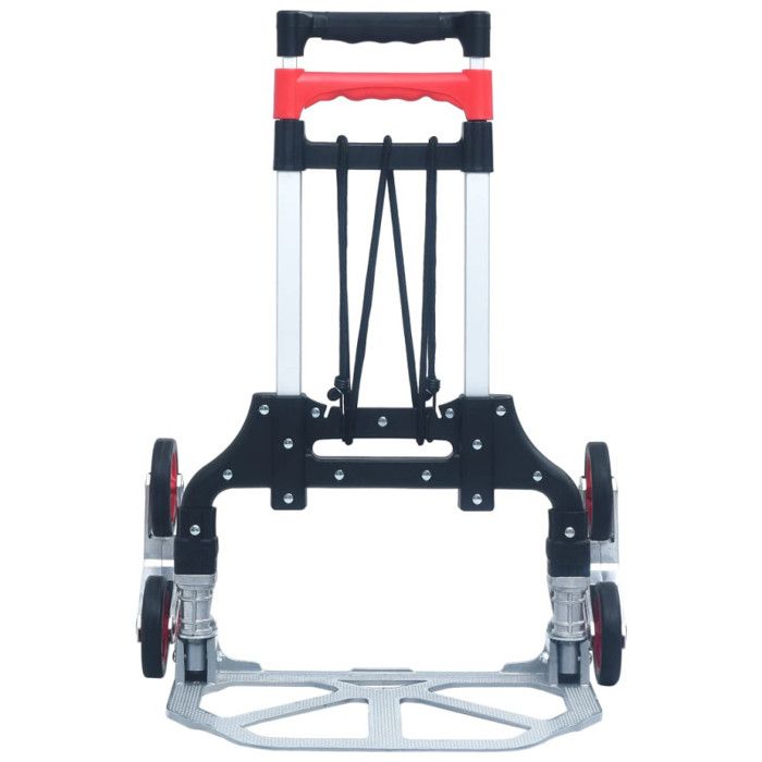 Foldable Stair Climbing Trolley - VIDAXL - Silver Aluminium - Load 70 Kg - Adjustable Height